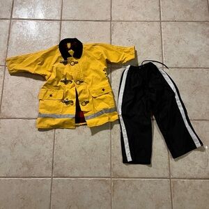 vintage 90s like new 2t toddler raincoat & 2/3t nylon black stripe pants by gap-